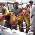 Woman injured in attack on church in Peshawar, Pakistan. (Morning Star News)